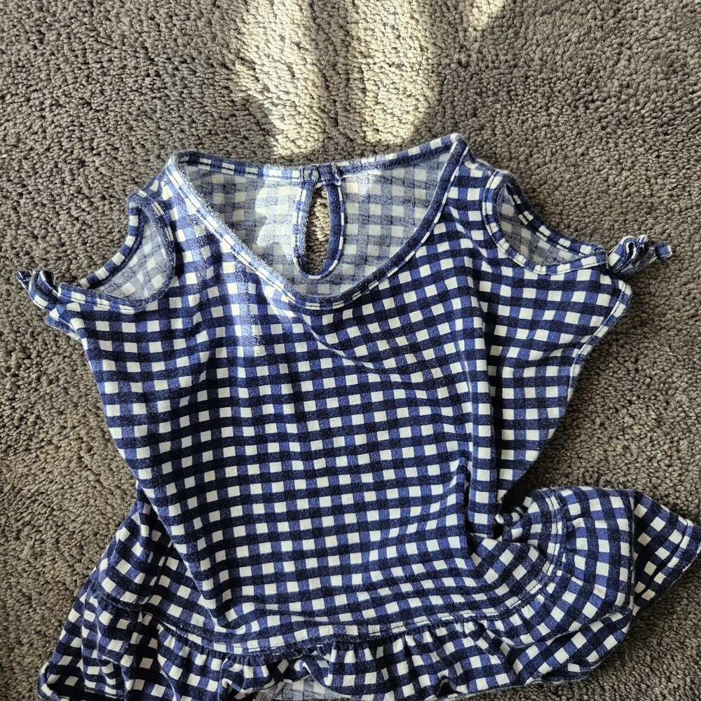 Blue and White Checkered Top - Picture 4 of 4